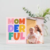 Retro Moederdag foto kleurrijk Kaart (Staand voorkant)