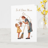 Retro/ moederdag kaart (Gele Bloem)