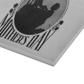 Retro Moederdag Silhouette Light Grey Glass Snijplank (Hoek)