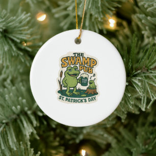 Retro Moeras Pub Kikker St.Patrick's Dag Keramisch Ornament