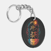 Retro Mohawk Hodson Fietsroute Sleutelhanger (Voorkant Links)