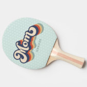 Retro Mom aangepaste naam Moederdag Tafeltennisbatje (Zijkant)