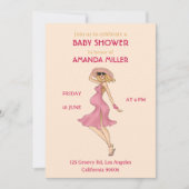 Retro Mommy Blonde Baby shower Party Invitation (Devant)