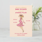 Retro Mommy Blonde Baby shower Party Invitation (Debout devant)