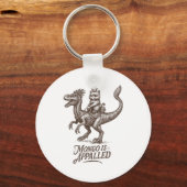 Retro Mongo Is Appalled Princess Cat Riding Dinosa Sleutelhanger (Voorkant)