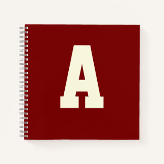 Retro monogram alpha burgundy cream notitieboek