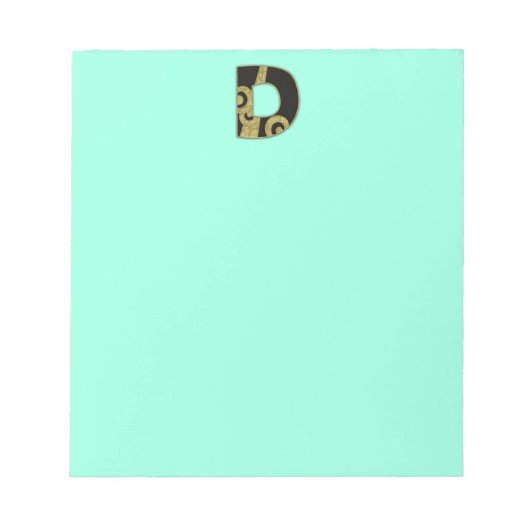 retro monogram - D Notitieblok (Voorkant)