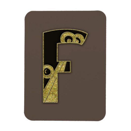 retro monogram - F Magneet (Verticaal)