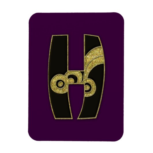 retro monogram - H Magneet (Verticaal)