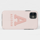 Retro monogram initiaal en naam personaliseren mod Case-Mate iPhone case (Achterkant (horizontaal))