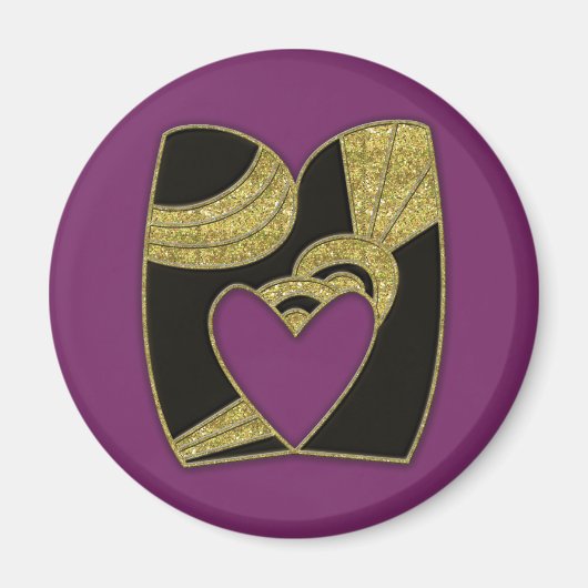 retro monogram - M Magneet (Voorkant)