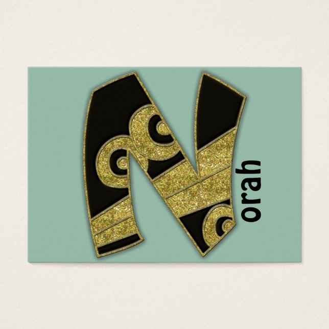 retro monogram - N Visitekaartje (Voorkant)
