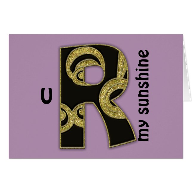 retro monogram - R (Voorkant Horizontaal)