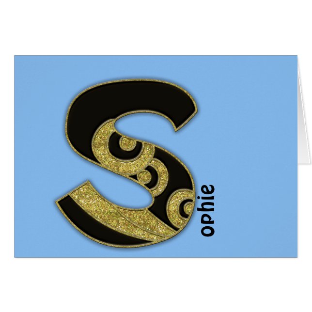 retro monogram - S (Voorkant Horizontaal)