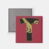 retro monogram - T Magneet (Voorkant / Achterkant)