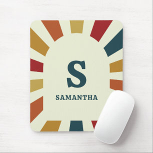 Retro Monogram Terug naar school cadeau voor de le Muismat