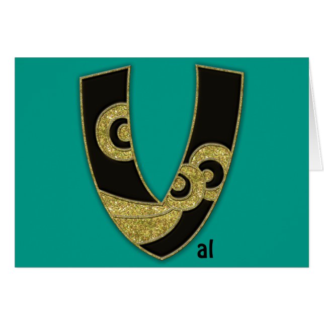 retro monogram - V (Voorkant Horizontaal)