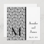 Retro Monogram van de Uitnodiging van het Huwelijk (Voorkant / Achterkant)