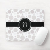 Retro Monogram White en Silver Polka Dot Muismat (Met muis)