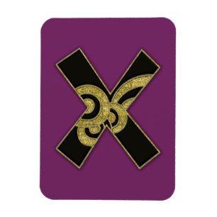 retro monogram - x magneet