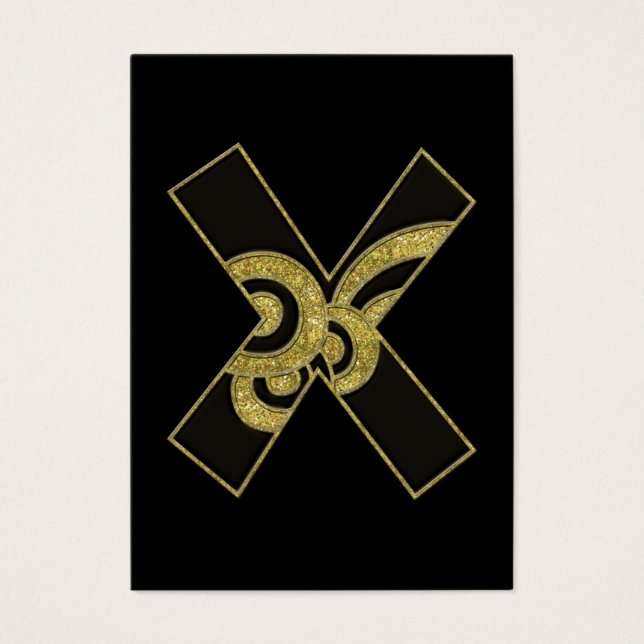 retro monogram - X Visitekaartjes (Voorkant)