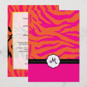 Retro-/monogram-/Zebrastripes-weddenschappen Kaart (Voorkant / Achterkant)