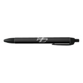 Retro Monogram zwart, grijs, gepersonaliseerd Zwarte Inkt Pen (Bodem)