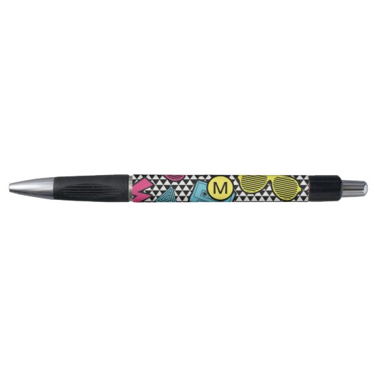 Retro  monogramma Colorful Teacher Pen (Voorkant)
