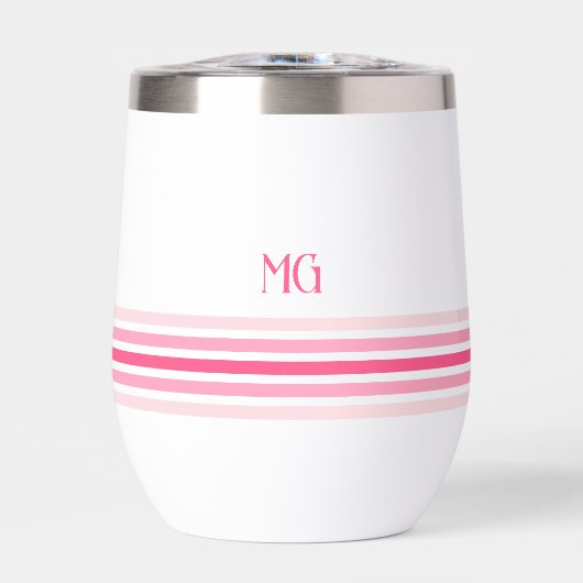 Retro Monogrammed Minimalist Stripes (Voorkant)