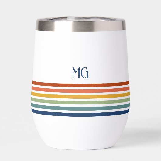 Retro Monogrammed Minimalist Stripes (Arrière)