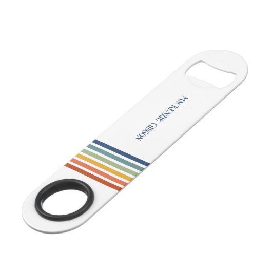 Retro Monogrammed Minimalist Stripes (Dos Angle)