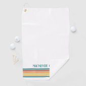 Retro Monogrammed Minimalist Stripes Golfhanddoek (Insitu)