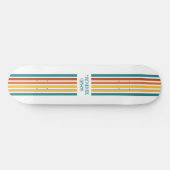 Retro Monogrammed Minimalist Stripes Skateboard (Horizontaal)