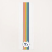 Retro Monogrammed Minimalist Stripes Yogamat (Voorkant)