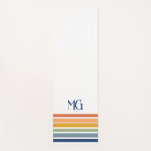 Retro Monogrammed Minimalist Stripes Yogamat (Voorkant)