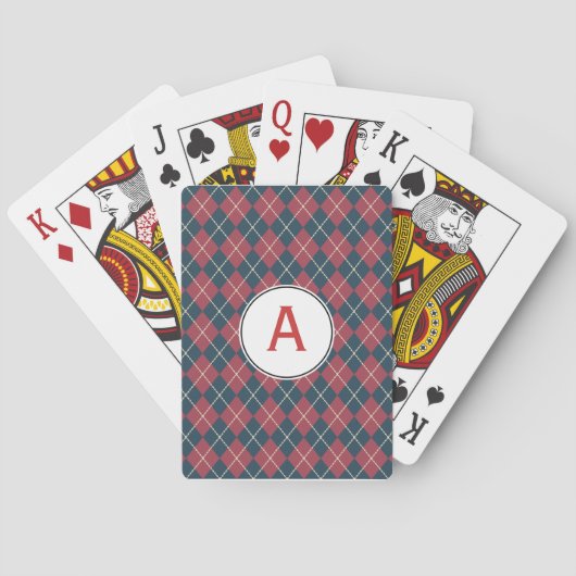 Retro Monogrammen speelkaarten (Achterkant)