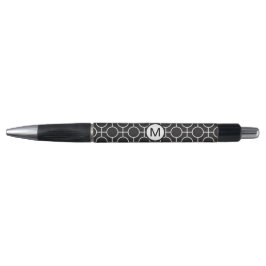 Retro  monogrammen Teacher Pen Black White