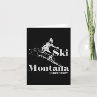 Retro Montana Bridger Bowl Skiën T-shirt Kaart