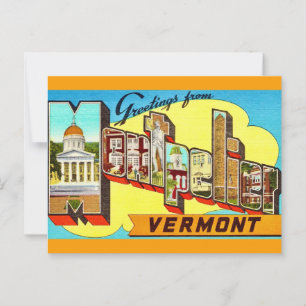 Retro Montpelier Vermont  Briefkaart