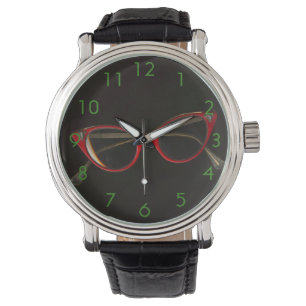 Rétro montre rouge en verre