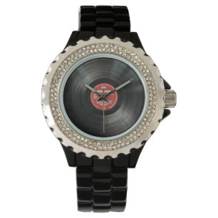 Rétro montre vintage de disque vinyle - bijoux et