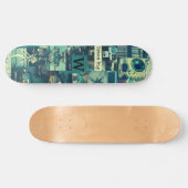 Retro Mood Board  Tech Collage Monogram Skateboard (Horizontaal)