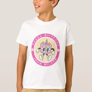 Retro Mooie Dansende Verjaardagstaart T-shirt