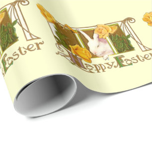 Retro Mooie Dieren Pasen Cadeaupapier