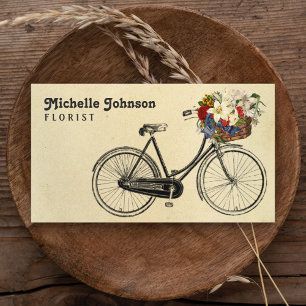 Retro Mooie Franse Fiets Bloemen Bloemist Visitekaartje
