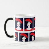 Retro Mooie Franse vrouw: elegant Magische Mok (Links)