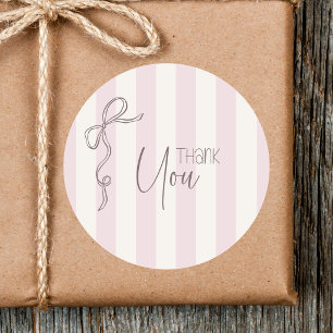 Retro Mooie Mauve Parel Strik Das Danke Ronde Sticker