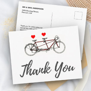 Retro Mooie Tandem Fiets Trouw Dank Je Briefkaart