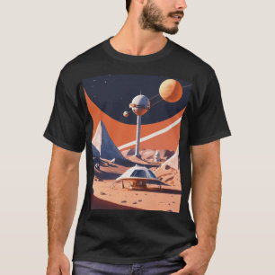 Retro Moon Base T - shirts – Sci-Fi Vision uit de