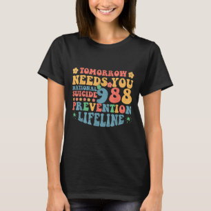 Retro Morgen Heb Je 988 Zelfmoordpreventie Bewustz T-shirt